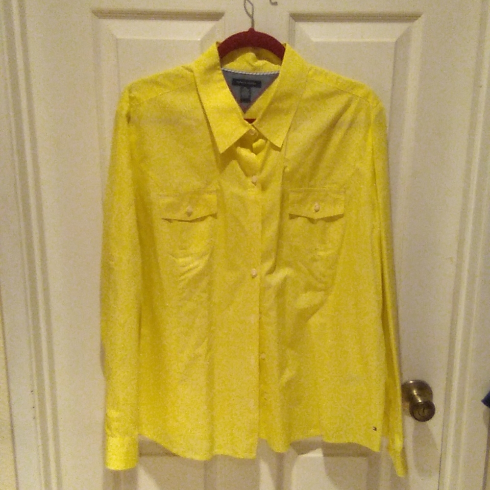Tommy Hilfiger Yellow Button-up, Women's Size XXL